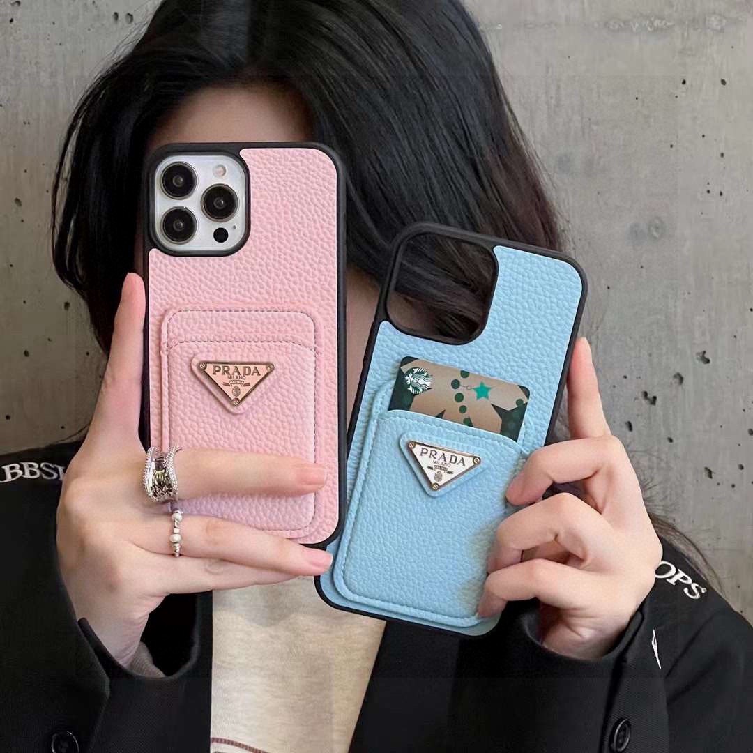 💗新款上架🌹普拉达.PRADA插卡手机壳 荔枝纹真皮手感，精准孔位 手感柔软舒适！型号：为了不出现报错型