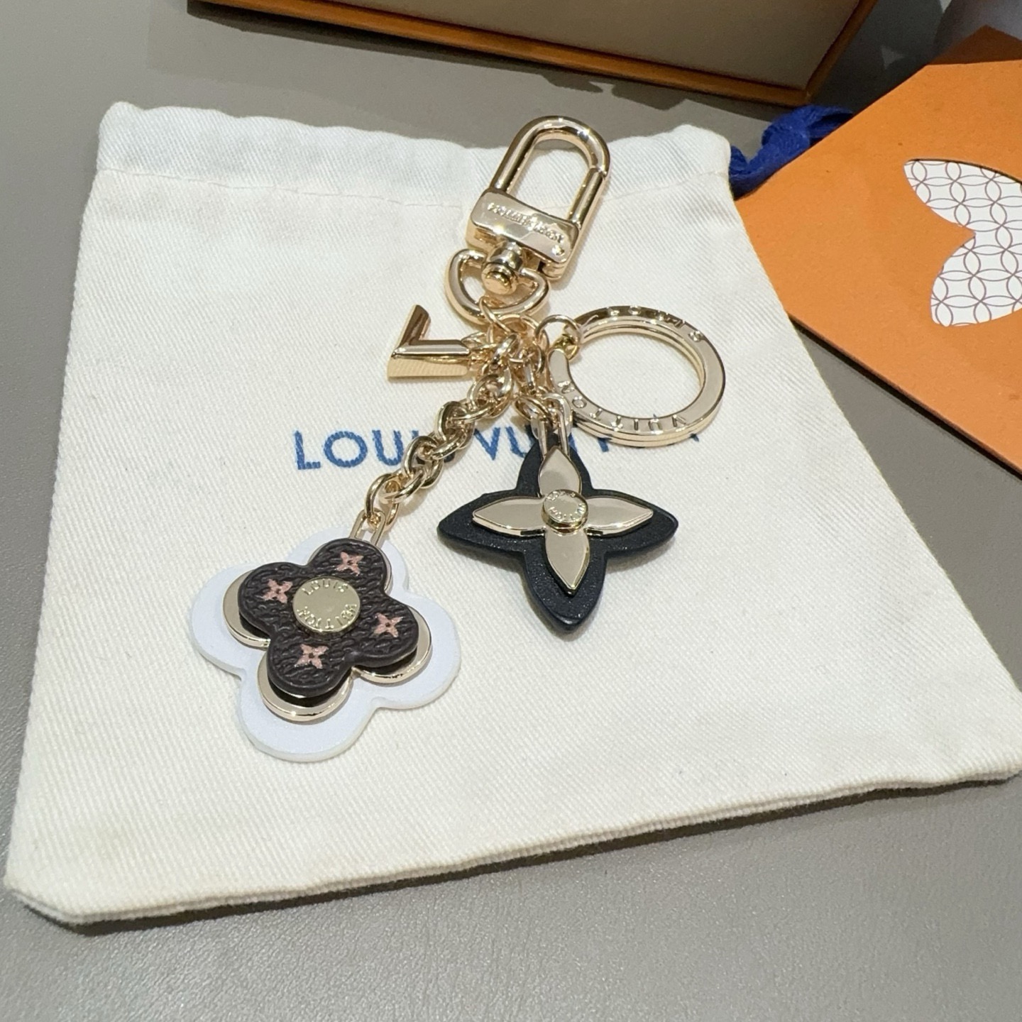 LOUIS VUITTON官网钥匙扣 LV经典四瓣花设计，63084 包饰🌹钥匙扣原版开模代购级品质，合