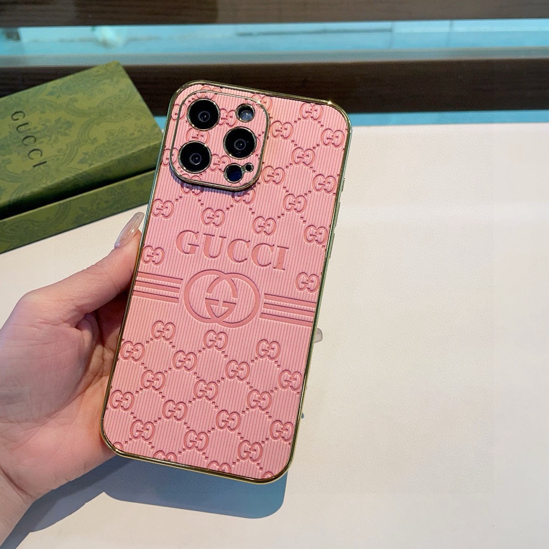 古驰Gucci电镀侧贴压纹手机壳 全包精孔手机壳型号：为了不出现报错型号，请打开本机查看手机设置显示的型