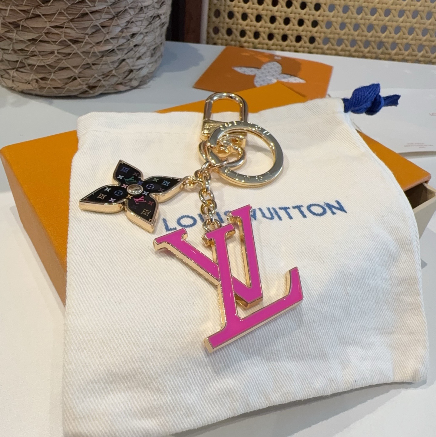 村上隆三彩系列 白三彩 黑三彩 老花 LV 钥匙扣 SPring Street 包饰与钥匙扣 包包挂件 