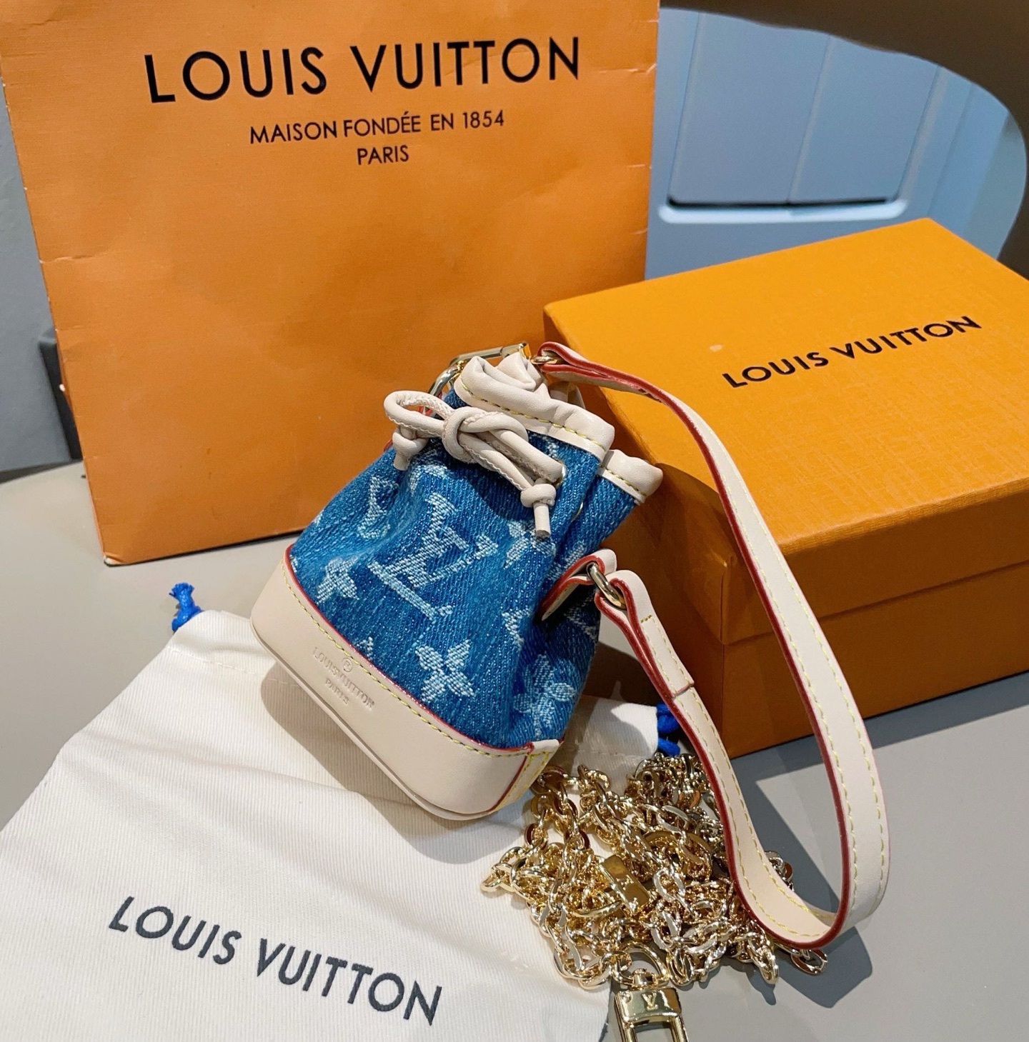配链条❗️新品❗️MICRO NOE 包饰 斜挎mini包包钥匙扣 Louis Vuitton 路易威登