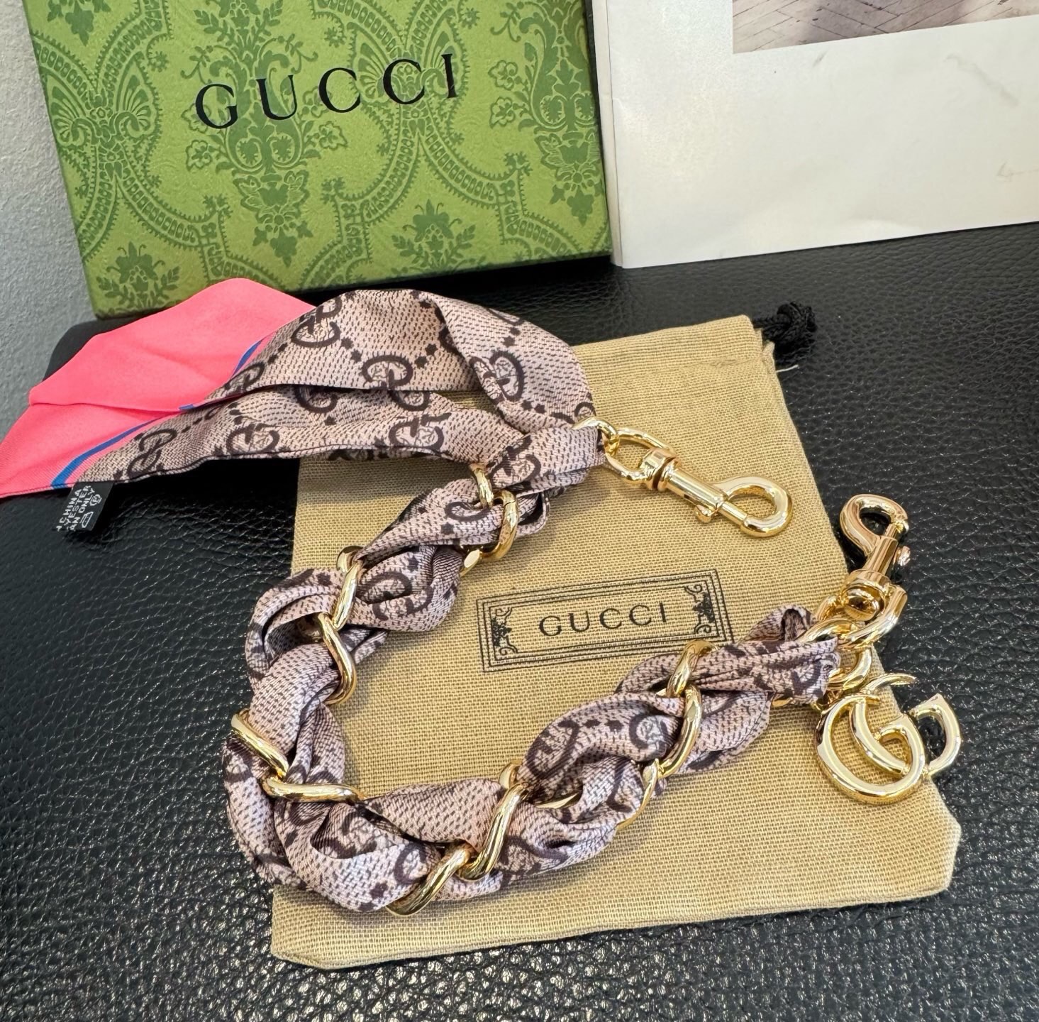 🔥 Gucci 古驰丝巾包链 包包挂件挂饰  ☀️手袋挂件 G五金扣挂件