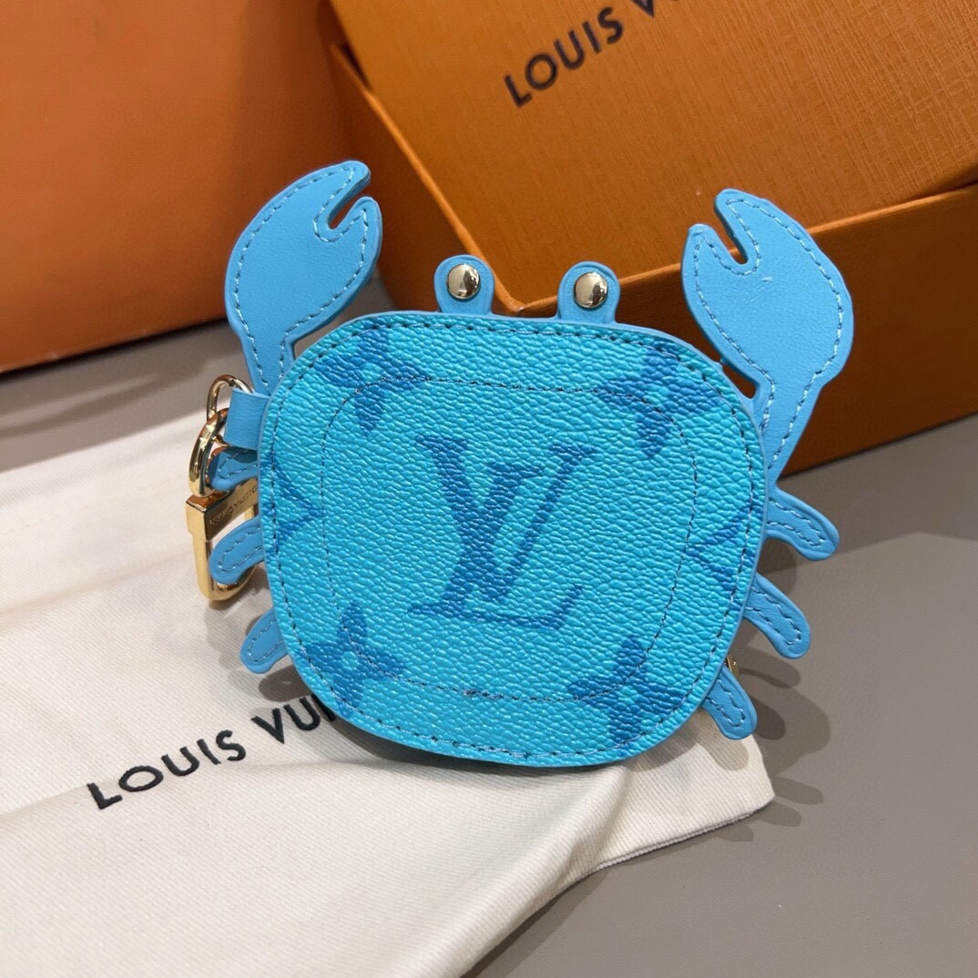 官网新品 热卖Louis Vuitton 路易威登lv 小螃蟹耳机包钥匙扣挂件挂饰 Lv钥匙包蓝牙耳机包 可放耳机 零钱