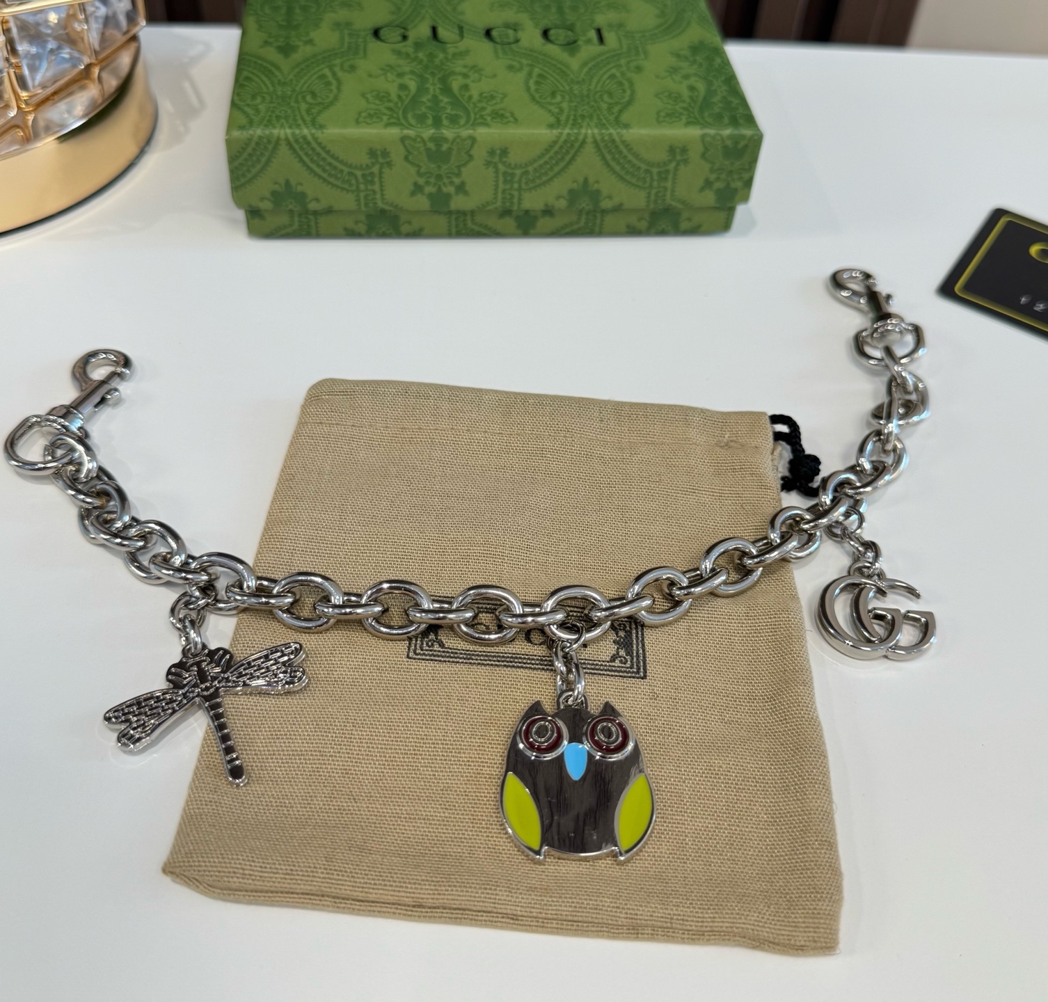 Gucci 古驰包包链条 钥匙扣 包包延长链 挂件挂饰  ☀️俏皮可爱的手袋挂饰 猫头鹰🦉造型设计