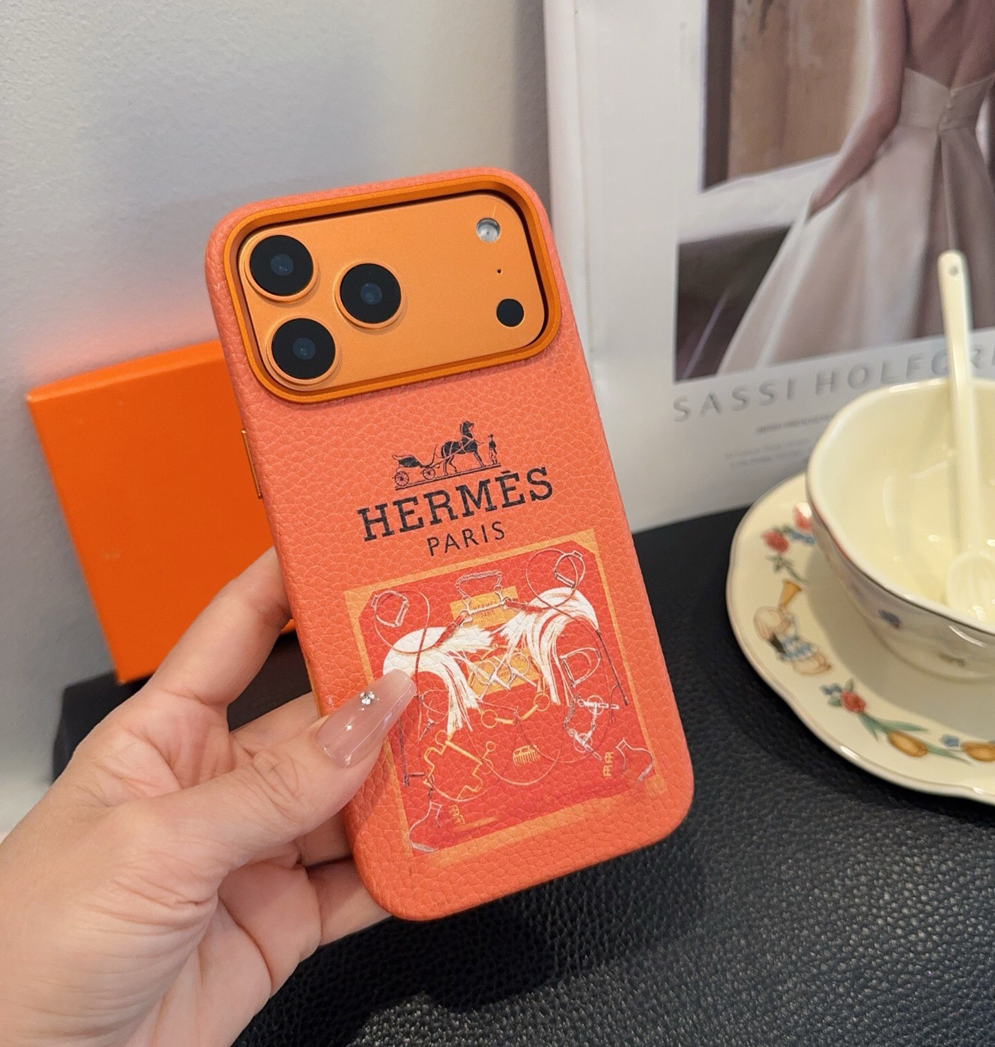 🔥新品上市💗HERMES爱马仕全包荔枝纹手机壳 型号：为了不出现报错型号，请打开本机查看手机设置显示的型号⚠️⚠️⚠️ 