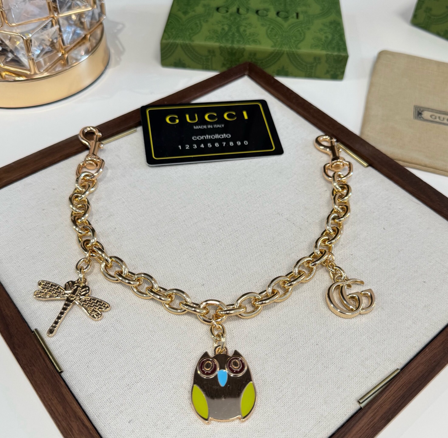 Gucci 古驰包包链条 钥匙扣 包包延长链 挂件挂饰  ☀️俏皮可爱的手袋挂饰 猫头鹰🦉造型设计
