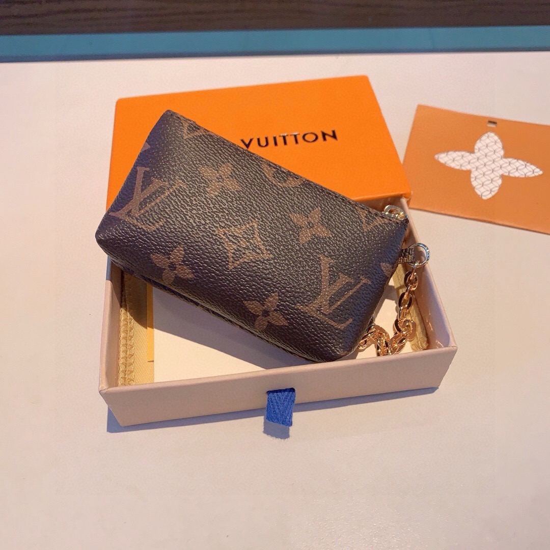 LV村上隆合作款熊猫零钱包卡包 挂饰☀️Louis Vuitton 路易威登lv钥匙扣钥匙包卡包PU材质 原版logo 