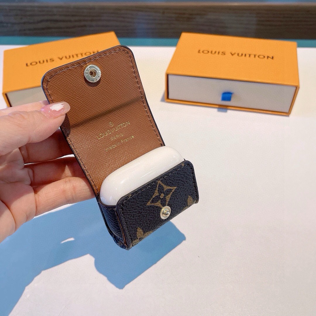 🔥LV耳机包 经典老花原皮耳机套，钥匙扣包包挂件，一举两得！ AirPods 1/2 AirPods 3/ Pro
