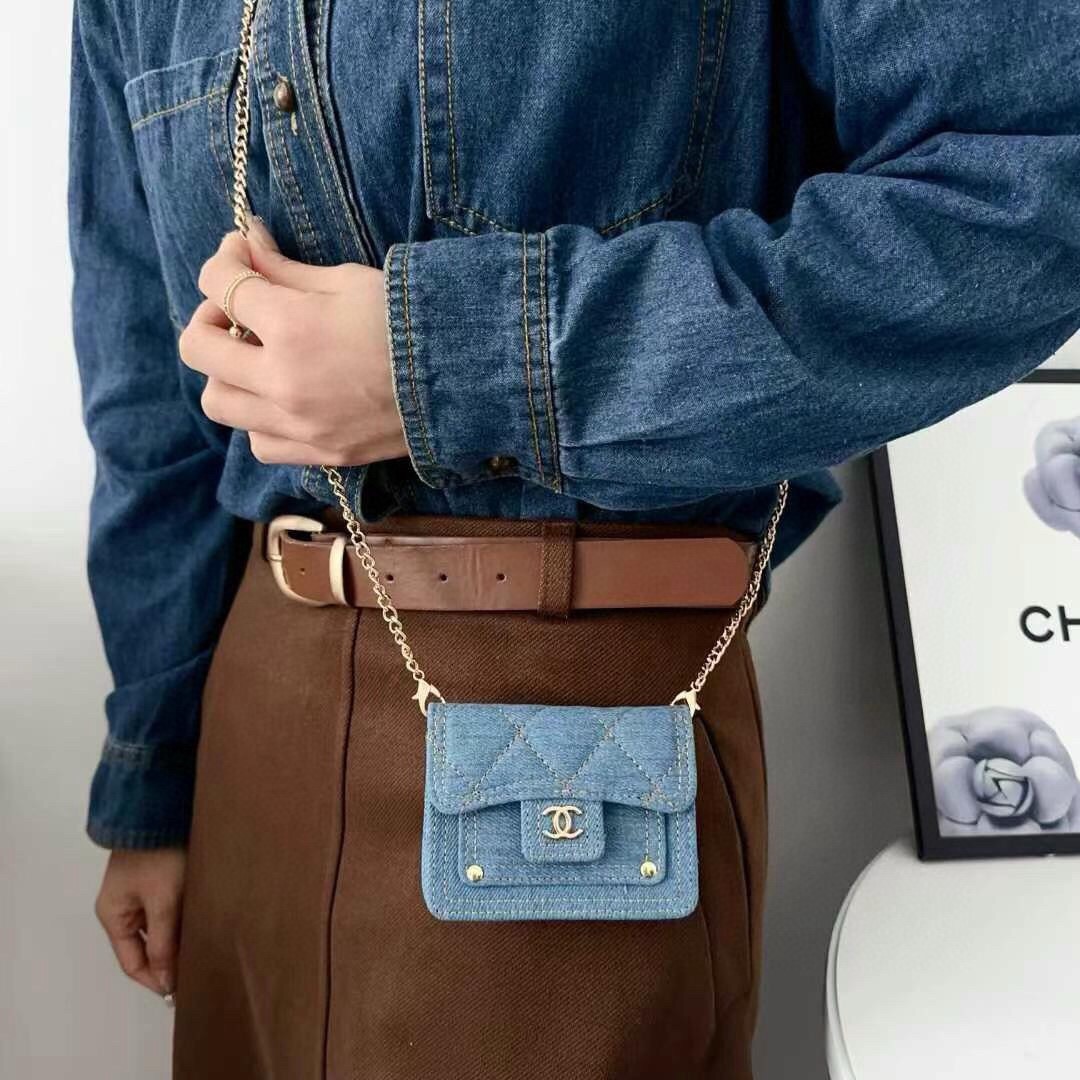 ❤️香奈儿CHANEL官网新款mini斜挎包包 零钱包👛搭配链条 可拆卸❤️可放耳机 纸巾 口红💄 钥匙 等小物件  尺
