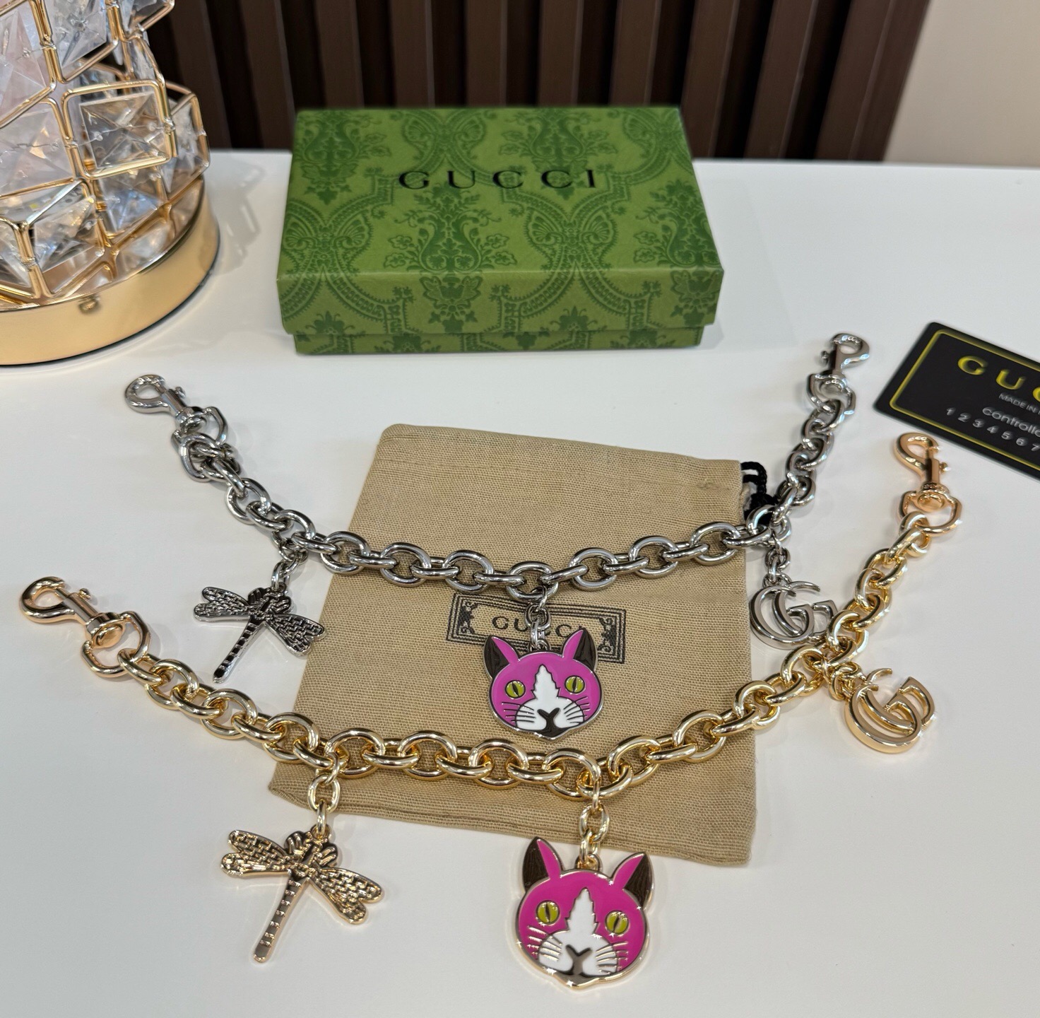 Gucci 古驰包包链条 钥匙扣 包包延长链 挂件挂饰  ☀️俏皮可爱的手袋挂饰 猫头鹰🦉造型设计
