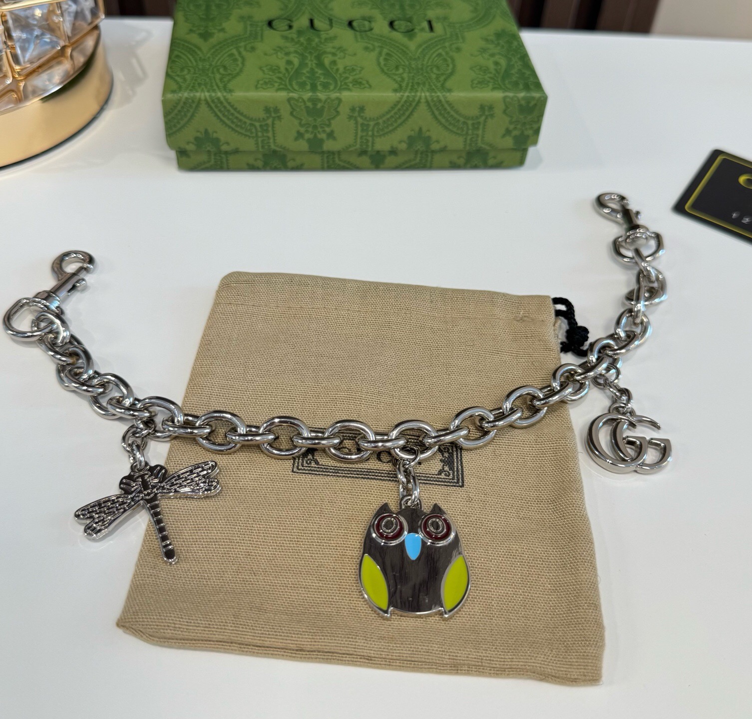 Gucci 古驰包包链条 钥匙扣 包包延长链 挂件挂饰  ☀️俏皮可爱的手袋挂饰 猫头鹰🦉造型设计