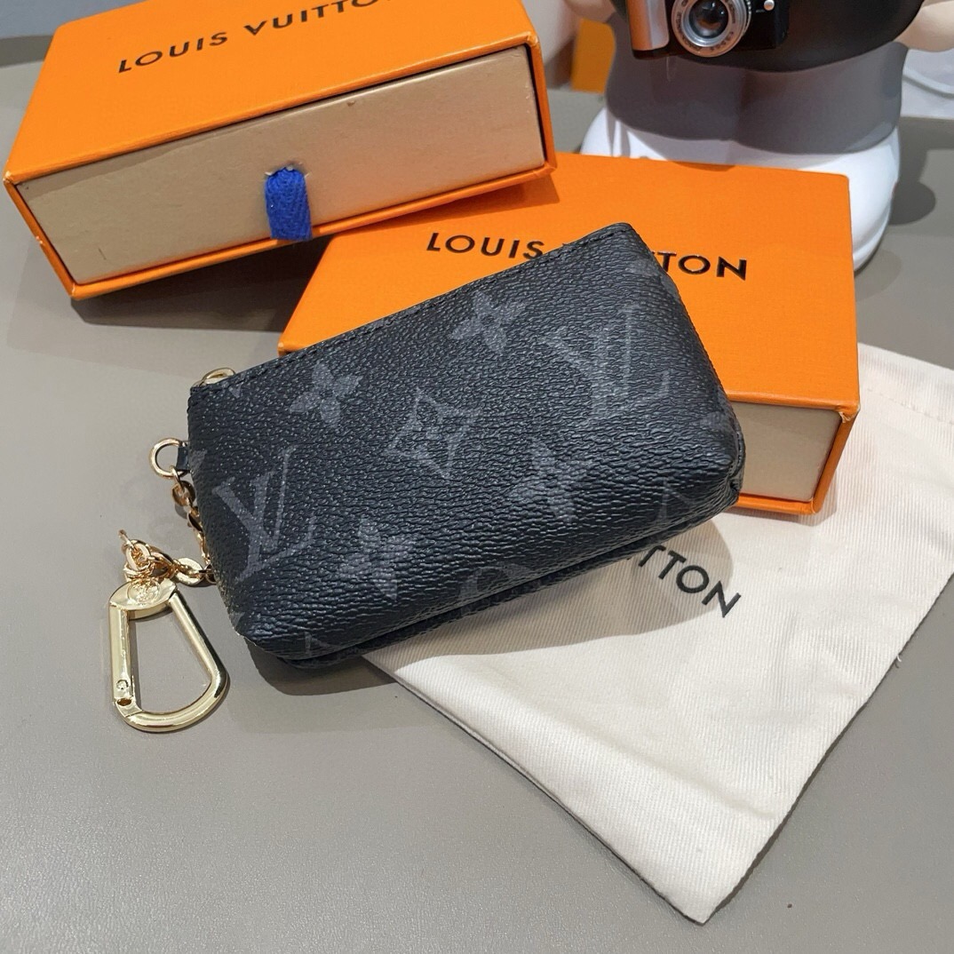 LV零钱包卡包 挂饰☀️Louis Vuitton 路易威登lv钥匙扣钥匙包卡包PU材质 原版logo 可放卡片 零钱 