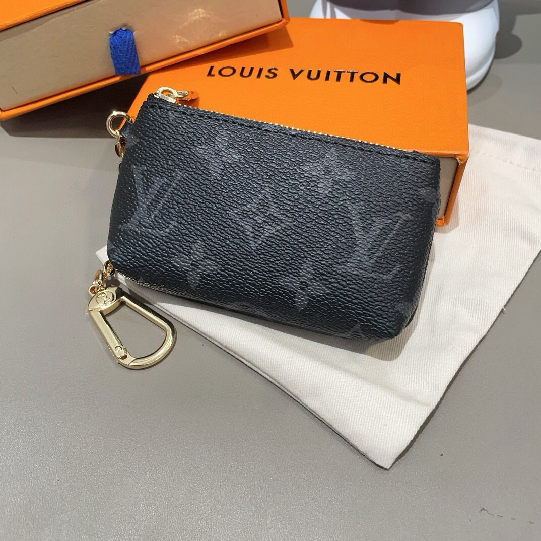 LV零钱包卡包 挂饰☀️Louis Vuitton 路易威登lv钥匙扣钥匙包卡包PU材质 原版logo 可放卡片 零钱 