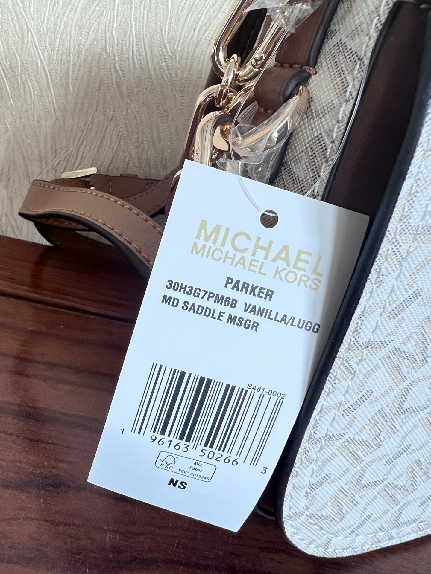Michael Kors 白鹿同款2022秋季新款 MK Parker 中号链条马鞍包斜挎单肩包 尺寸24-17