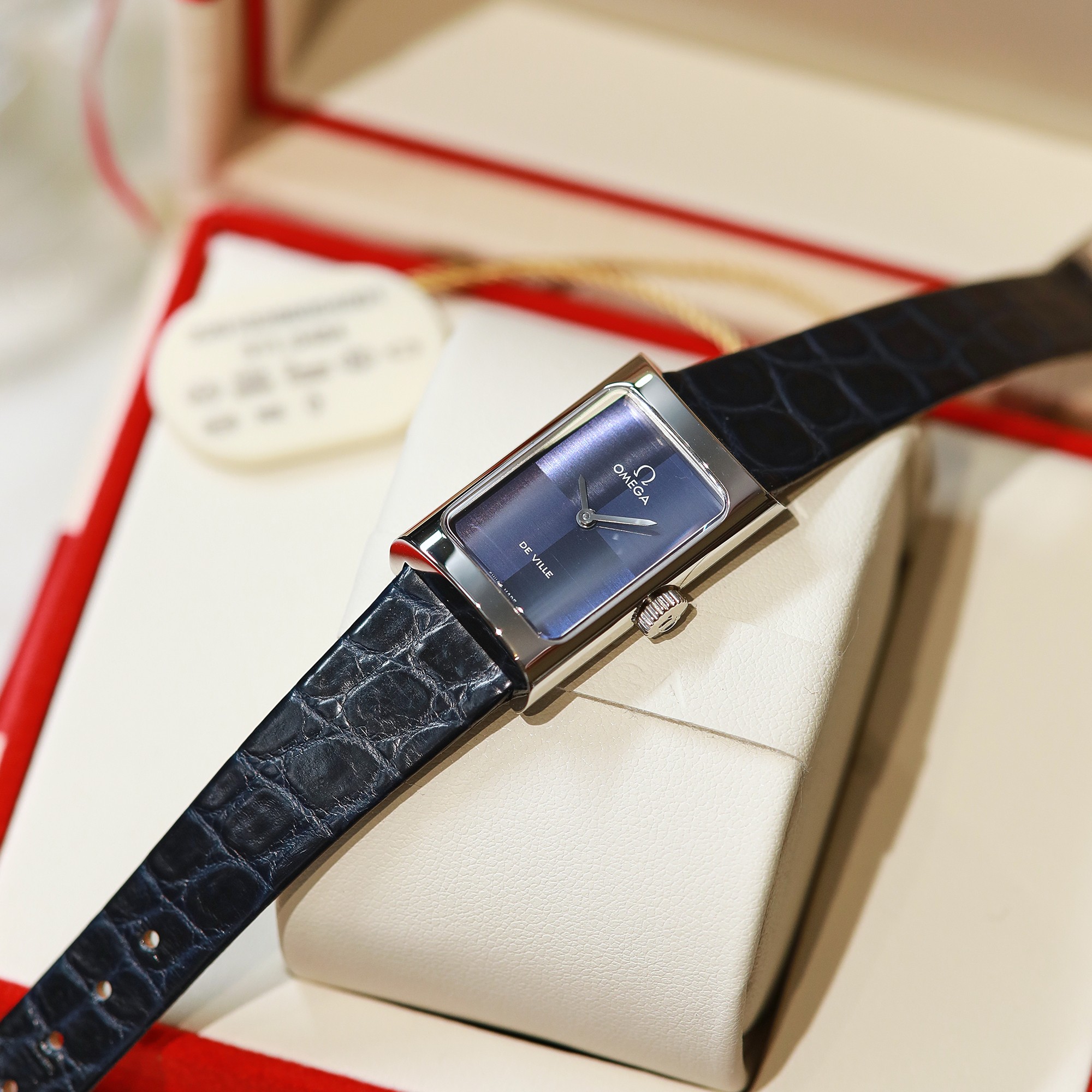 Omega De Ville Vintage Women's Watch, Square Dial, Croco Leather Strap 7 a1739237392698 8117