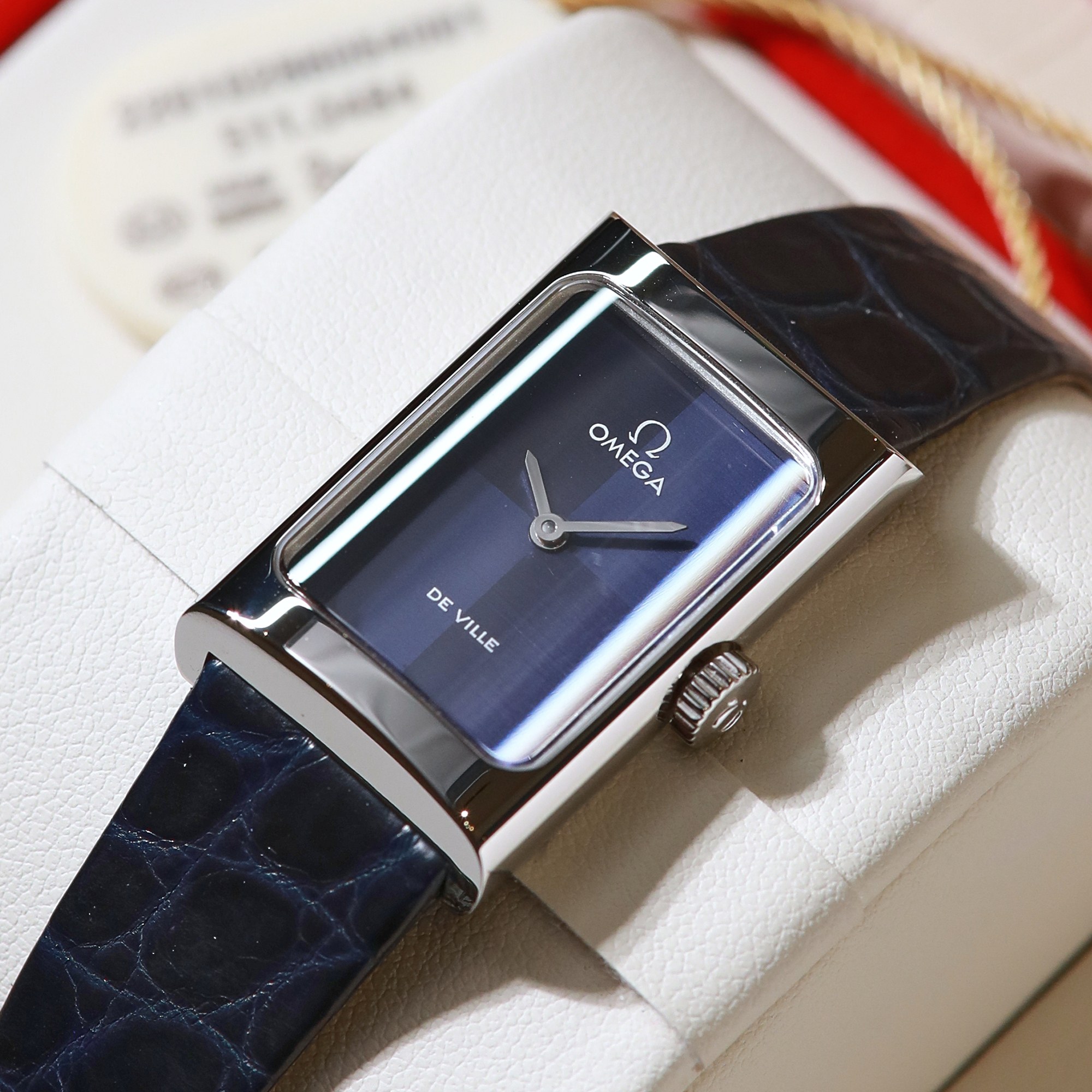 Omega De Ville Vintage Women's Watch, Square Dial, Croco Leather Strap 9 a1739237394229 8448