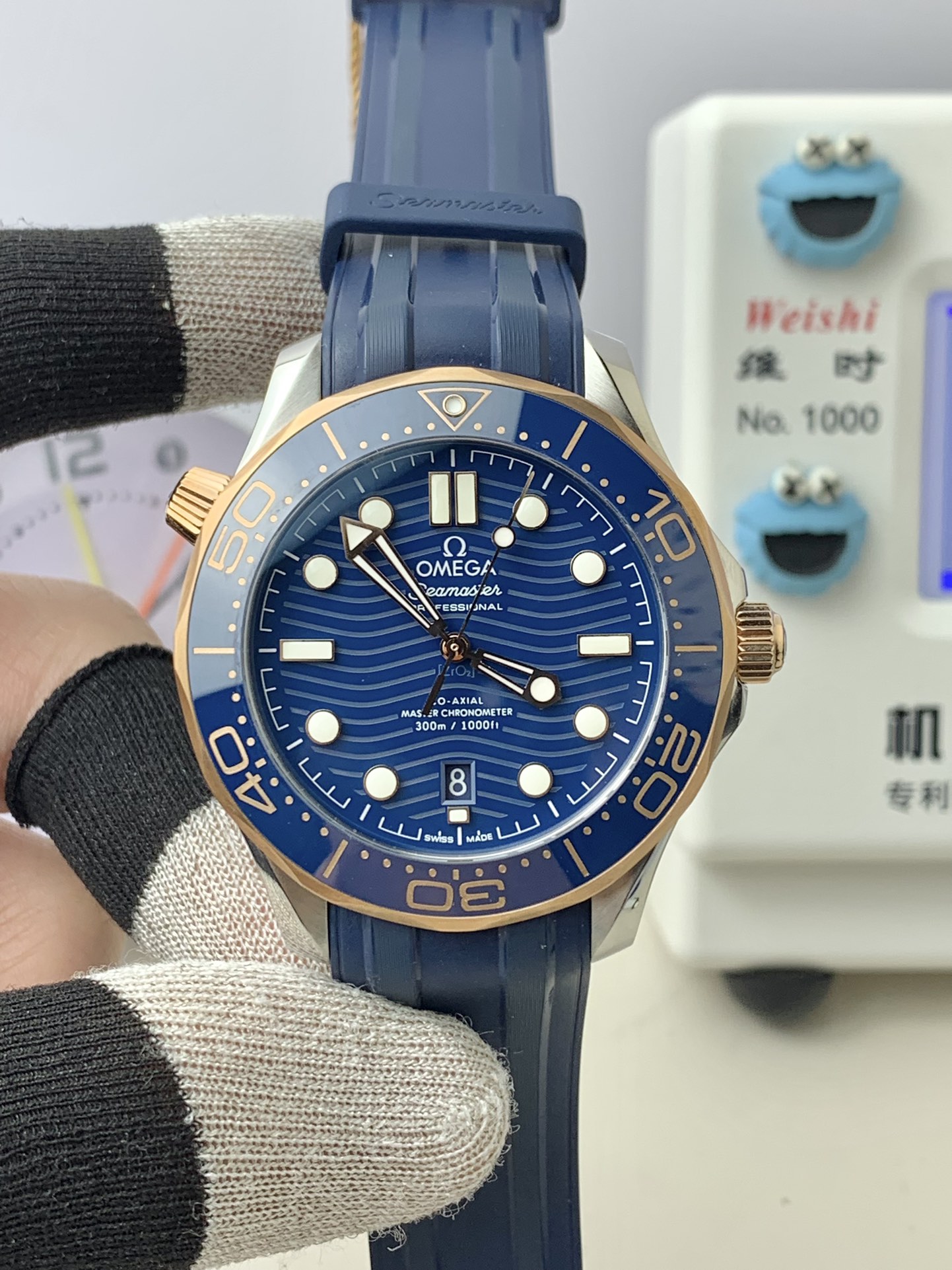 NO:156805,VS Rose Blue Sea Horse Tape Style!  !  ,19860909VS 玫蓝海马 胶带款！！,,Watch