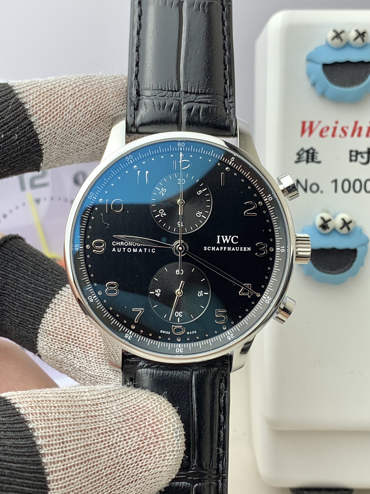 NO:158783,NSZF Portuguese plan black plate secret bottom!  !  ,,iwc19860909NSZF 万国葡计 黑盘 密底！！,,iwc,Watch