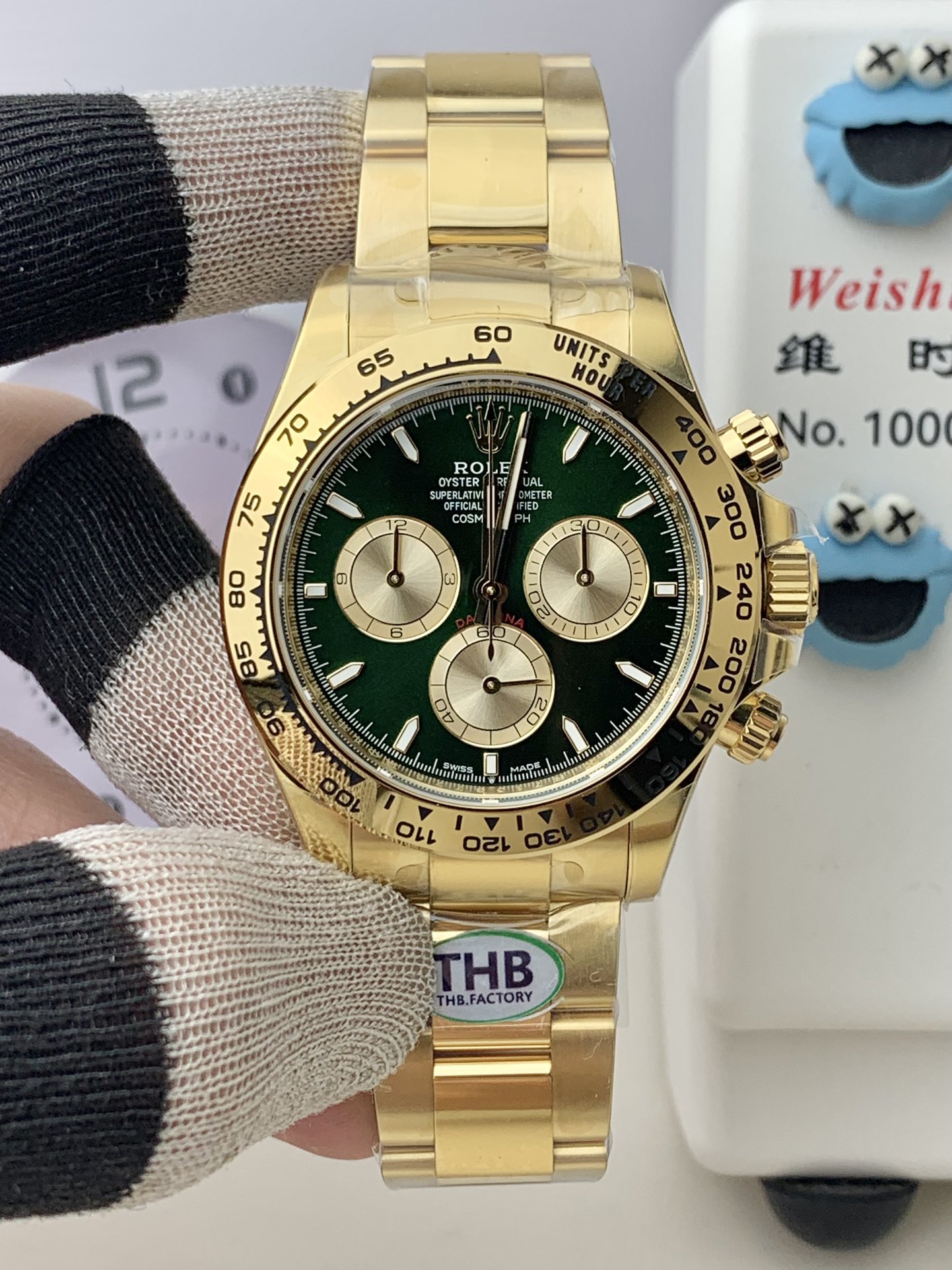 NO:158777,NSTHB new green gold dial new face 4131 movement,19860909NSTHB 新款绿金迪 新款面 4131机芯,,Watch