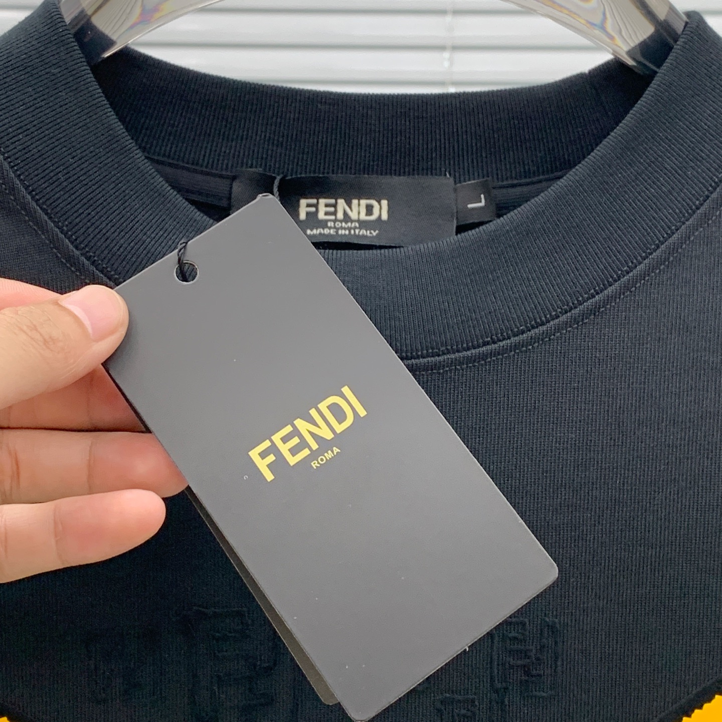 P 芬迪 Fend. 🔥🔥高端定制 2025秋冬新款首发专柜最新款长袖打底单穿400克纯棉重工凹凸图案设