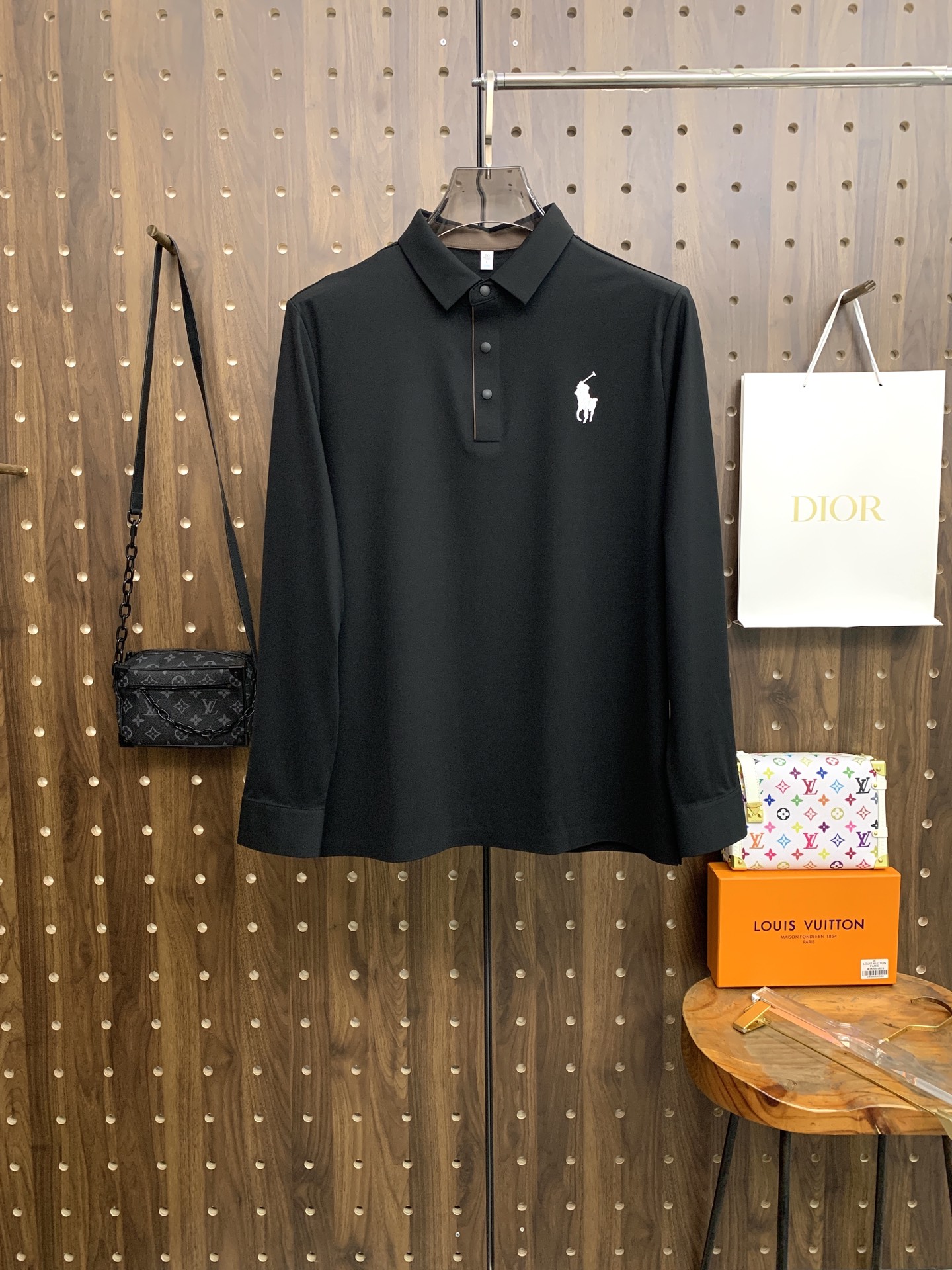 🌾P保罗秋冬25SS【新品】新款长袖翻领T恤Polo，最高版本客供定制高端朱地面料简单时尚款，拼色螺纹超