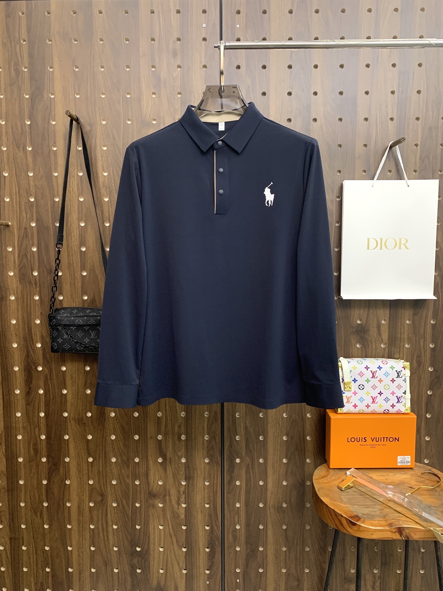 🌾P保罗秋冬25SS【新品】新款长袖翻领T恤Polo，最高版本客供定制高端朱地面料简单时尚款，拼色螺纹超