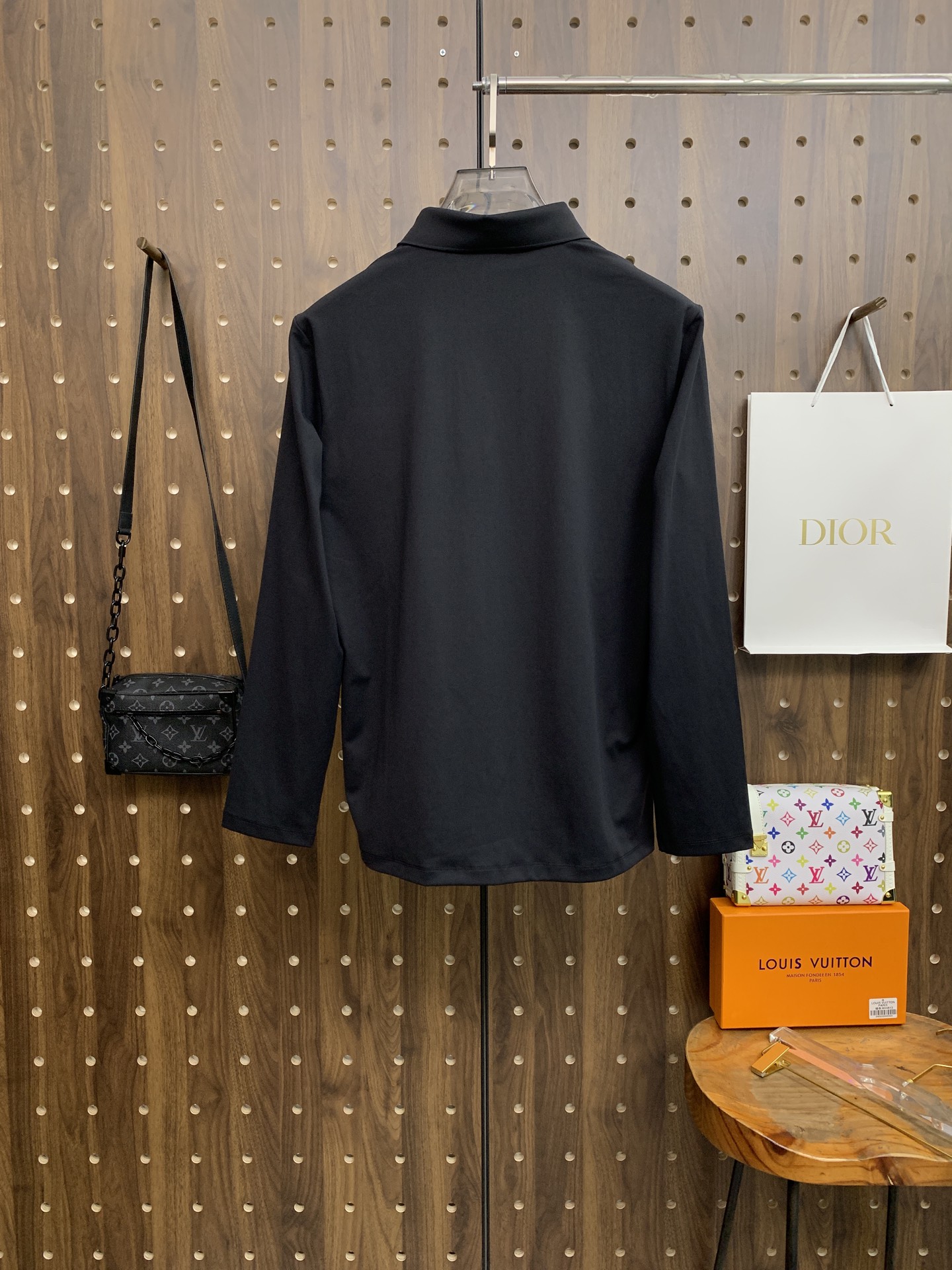 🌾P迪桑特秋冬25SS【新品】新款长袖翻领T恤Polo，最高版本客供定制高端朱地面料简单时尚款，拼色螺纹