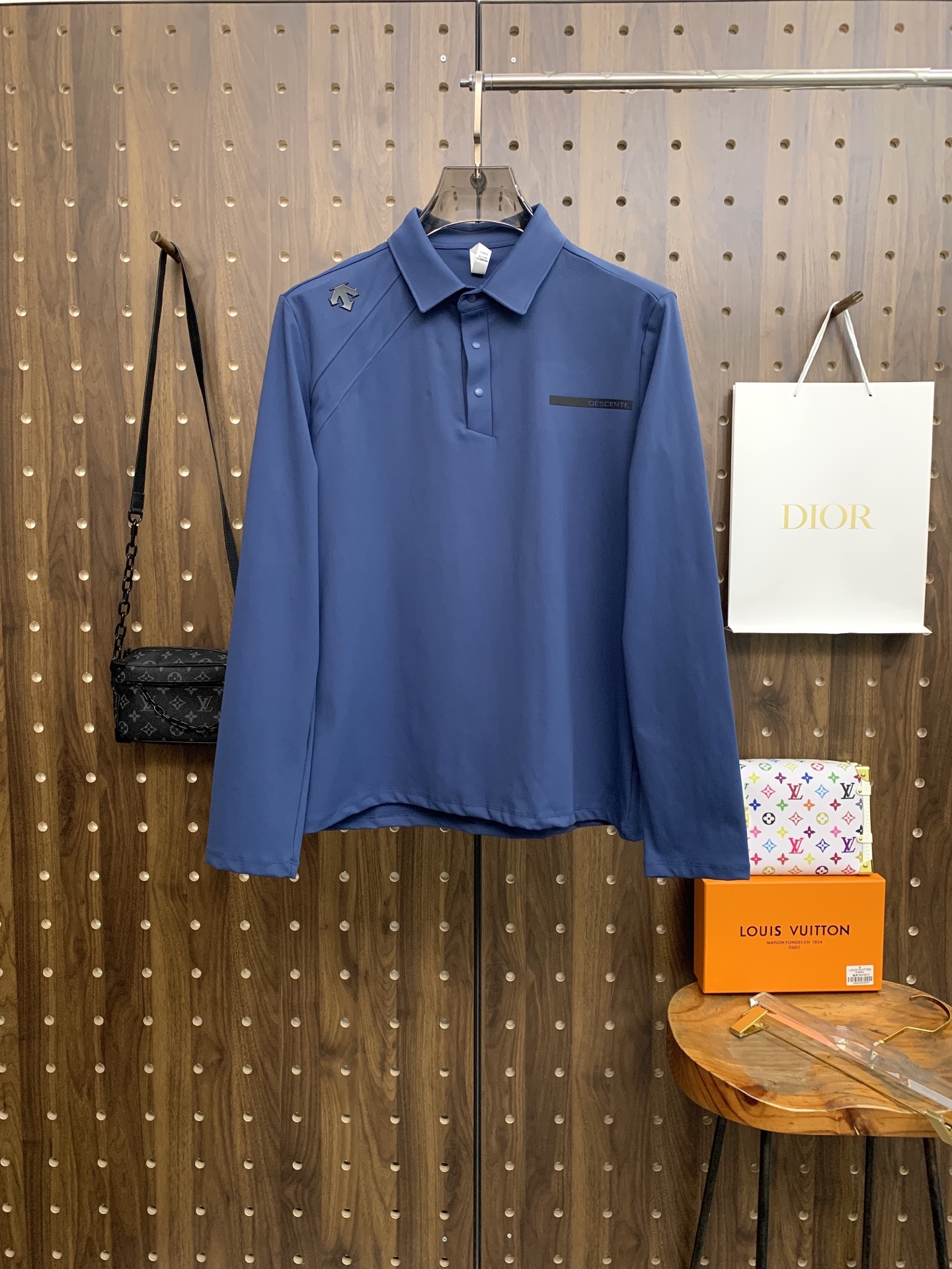 🌾P迪桑特秋冬25SS【新品】新款长袖翻领T恤Polo，最高版本客供定制高端朱地面料简单时尚款，拼色螺纹