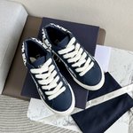 Wholesale 2023 Replica
 Dior Skateboard Shoes Sneakers Blue Dark Navy White Yellow Printing Unisex Cowhide Denim PU Rubber Sheepskin TPU Fall Collection Oblique Casual