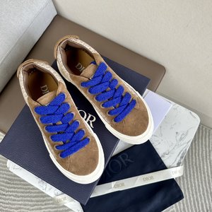 Knockoff Dior Skateboard Shoes Sneakers Blue Dark Navy White Yellow Printing Unisex Cowhide Denim PU Rubber Sheepskin TPU Fall Collection Oblique Casual
