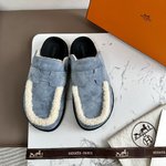 Hermes New
 Shoes Half Slippers AAAA Customize
 Unisex Chamois Fall/Winter Collection