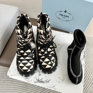 Prada Snow Boots Replica 1:1 High Quality White Duck Down Winter Collection
