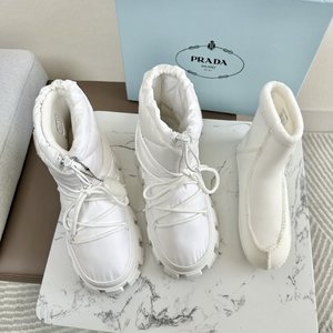 Prada Snow Boots AAA Class Replica White Duck Down Winter Collection