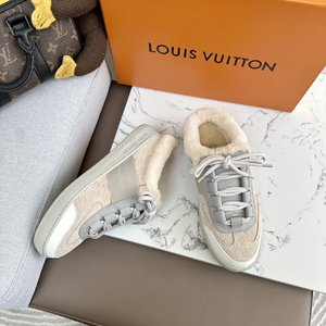 Louis Vuitton Shoes Half Slippers Luxury Cheap Replica Splicing Calfskin Chamois Cowhide Rubber Wool Fall/Winter Collection Mini