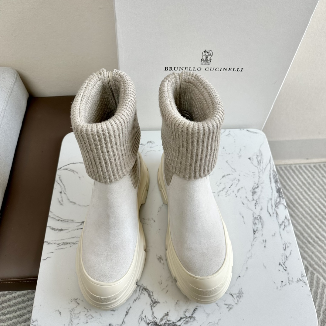 Brunello Cucinelli Short Boots Wholesale China
 Women Cowhide Sheepskin