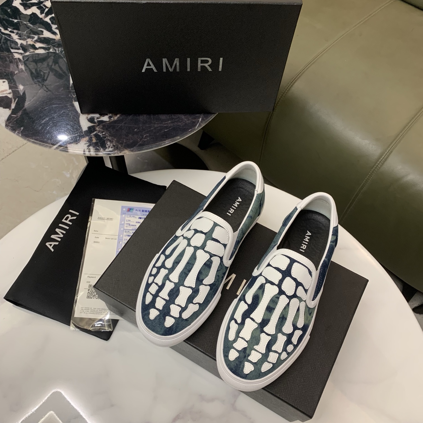 Amiri Men's Bone Design Leather Slip-On Sneakers 3 i1744094383002 6475 0 1