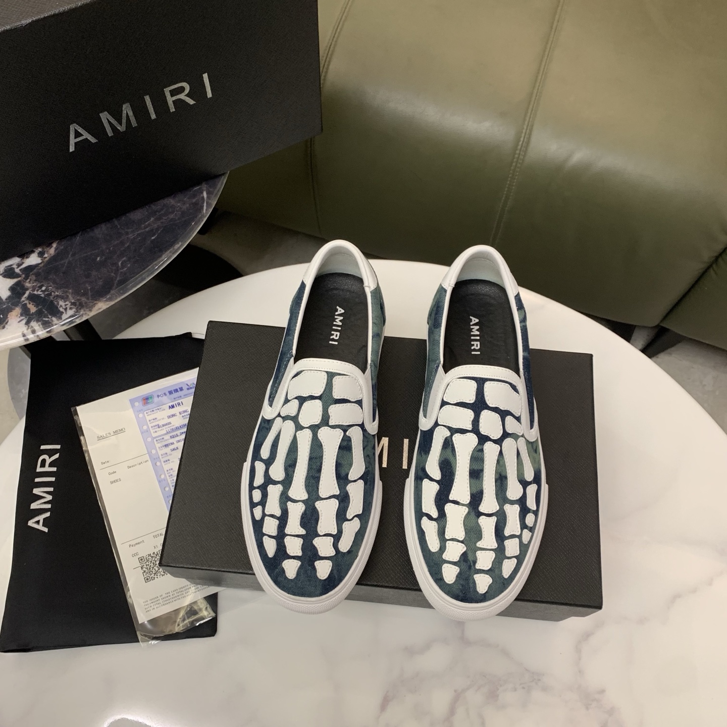 Amiri Men's Bone Design Leather Slip-On Sneakers 4 i1744094387446 7953 0 2