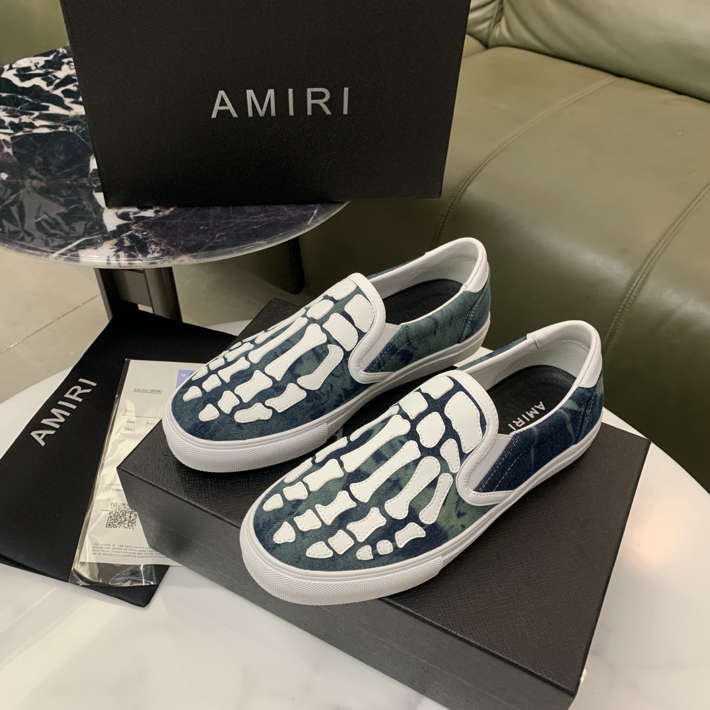 Amiri Men's Bone Design Leather Slip-On Sneakers 6 i1744094387450 397 0 4
