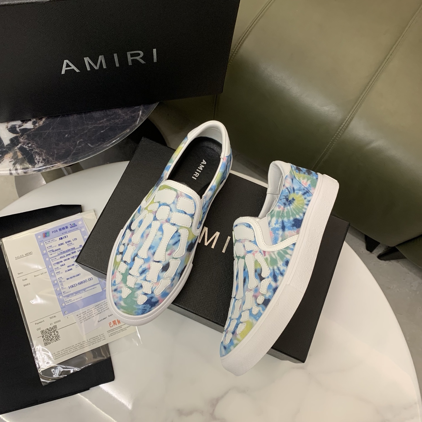 AMIRI Men's Bone Design Leather Slip-On Sneakers, Fashionable and Comfortable 9 i1744094416231 3398 0 7