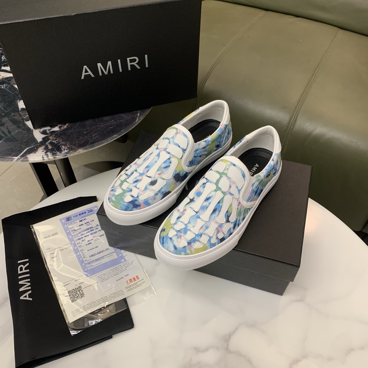 AMIRI Men's Bone Design Leather Slip-On Sneakers, Fashionable and Comfortable 4 i1744094416326 6417 0 2