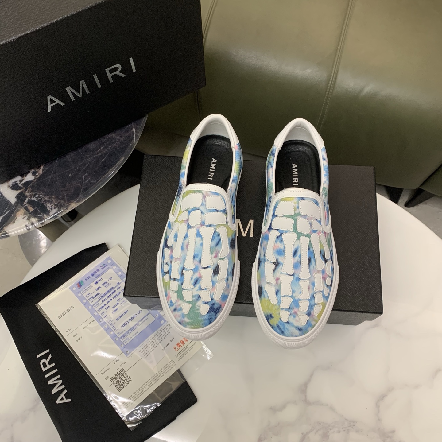 AMIRI Men's Bone Design Leather Slip-On Sneakers, Fashionable and Comfortable 3 i1744094416341 6032 0 1