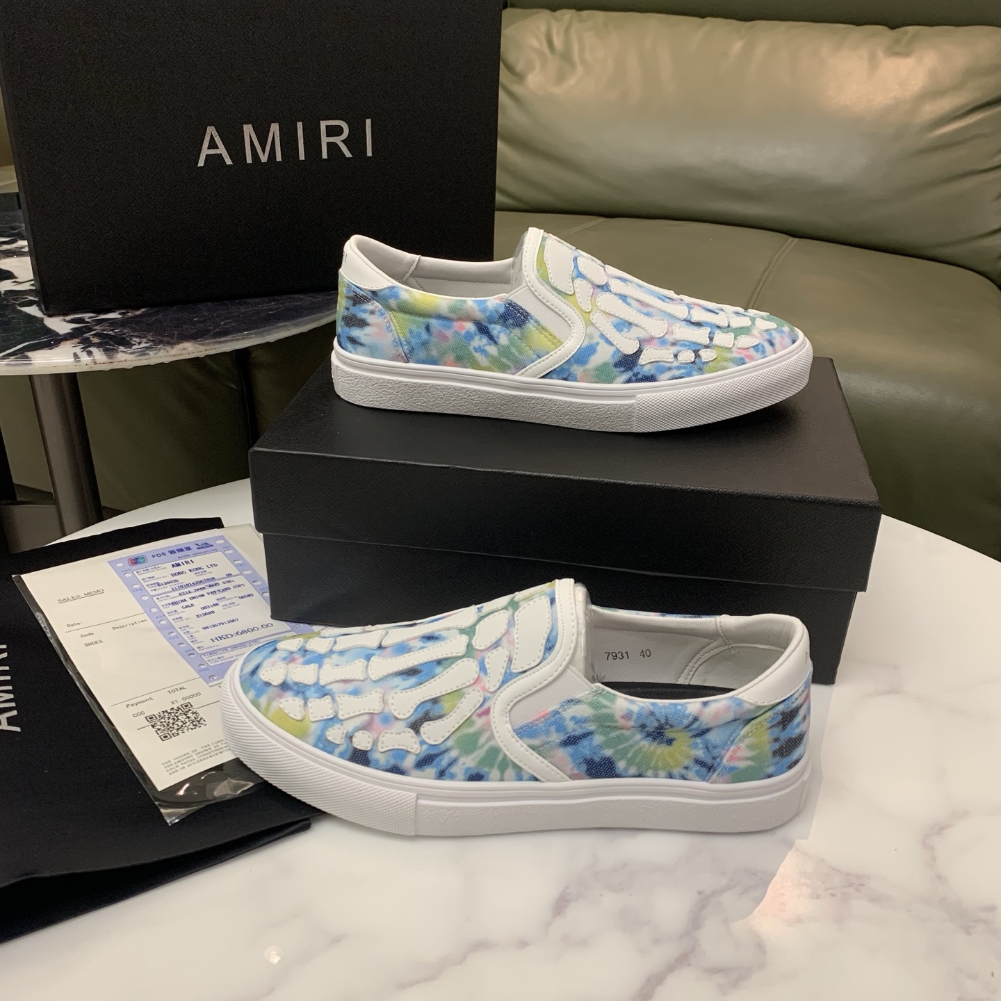 AMIRI Men's Bone Design Leather Slip-On Sneakers, Fashionable and Comfortable 5 i1744094418908 1101 0 3