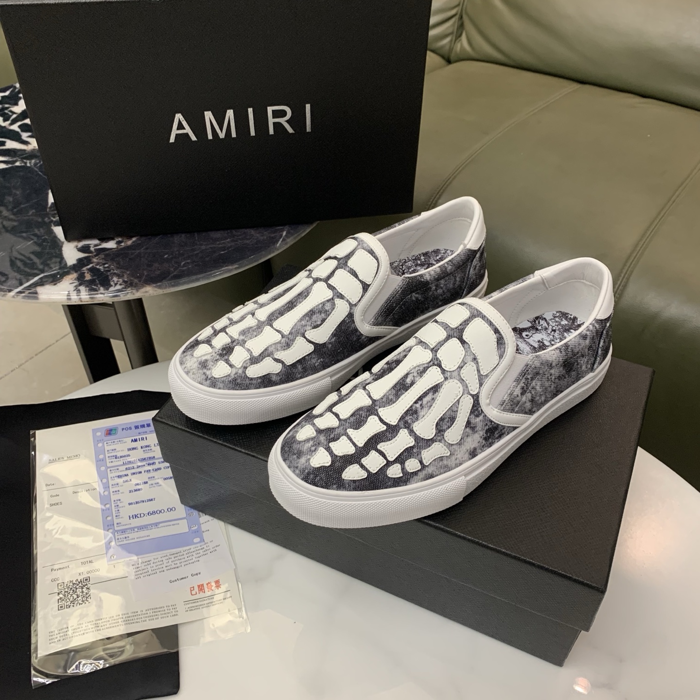 AMIRI Men's Bone Design Leather Slip-On Loafers, Stylish and Comfortable 4 i1744094715600 9932 0 2
