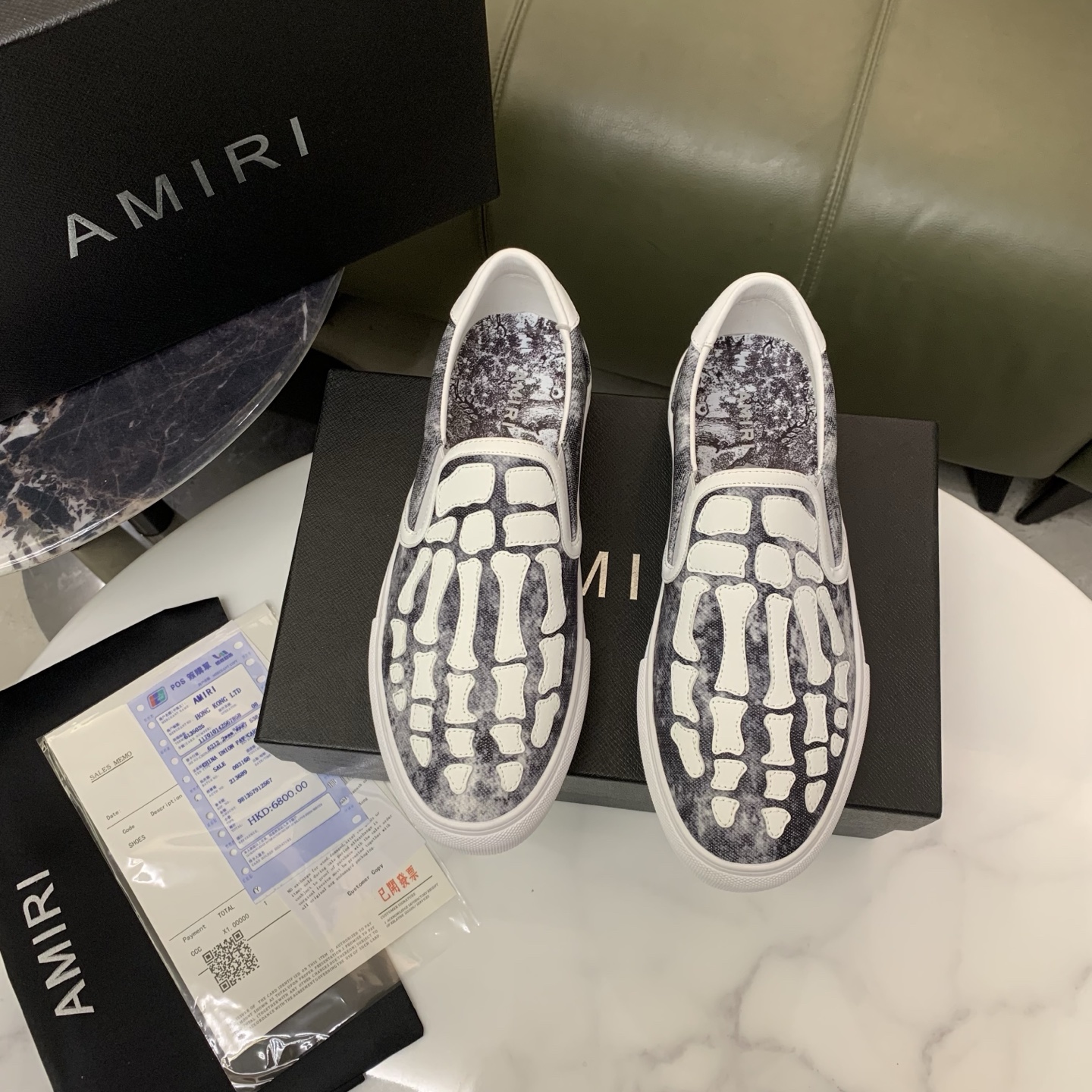 AMIRI Men's Bone Design Leather Slip-On Loafers, Stylish and Comfortable 3 i1744094718869 3626 0 1