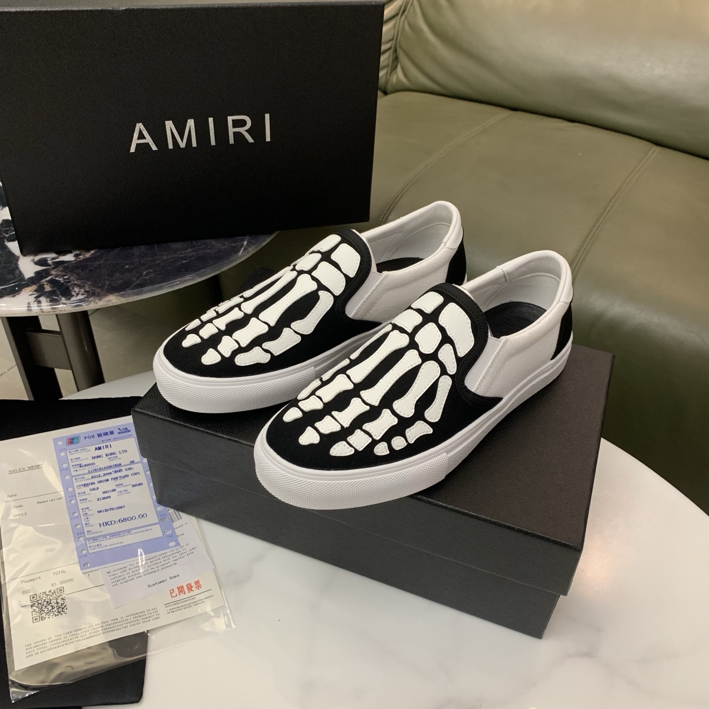 AMIRI Men's Bone Design Leather Slip-On Loafers, Fashionable and Breathable 5 i1744095043163 9344 0 3