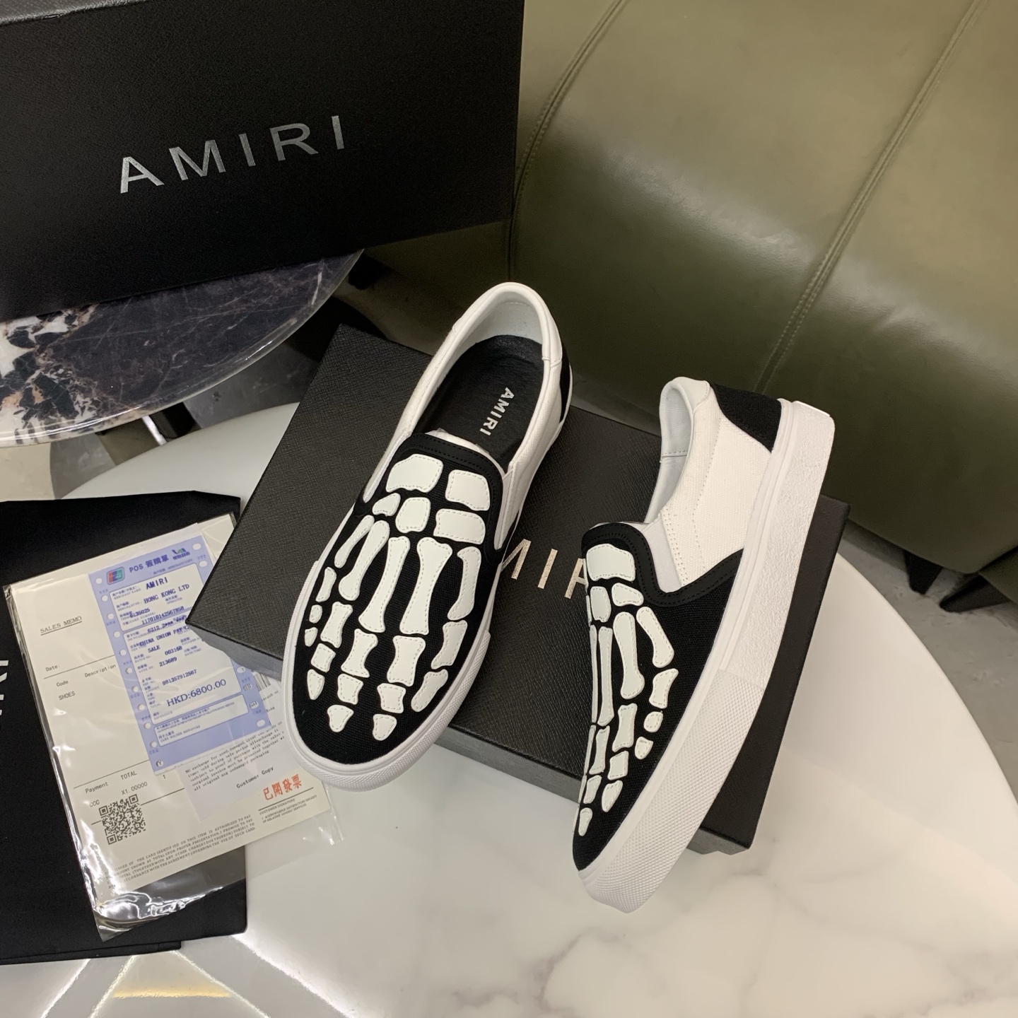 AMIRI Men's Bone Design Leather Slip-On Loafers, Fashionable and Breathable 4 i1744095043298 2662 0 2
