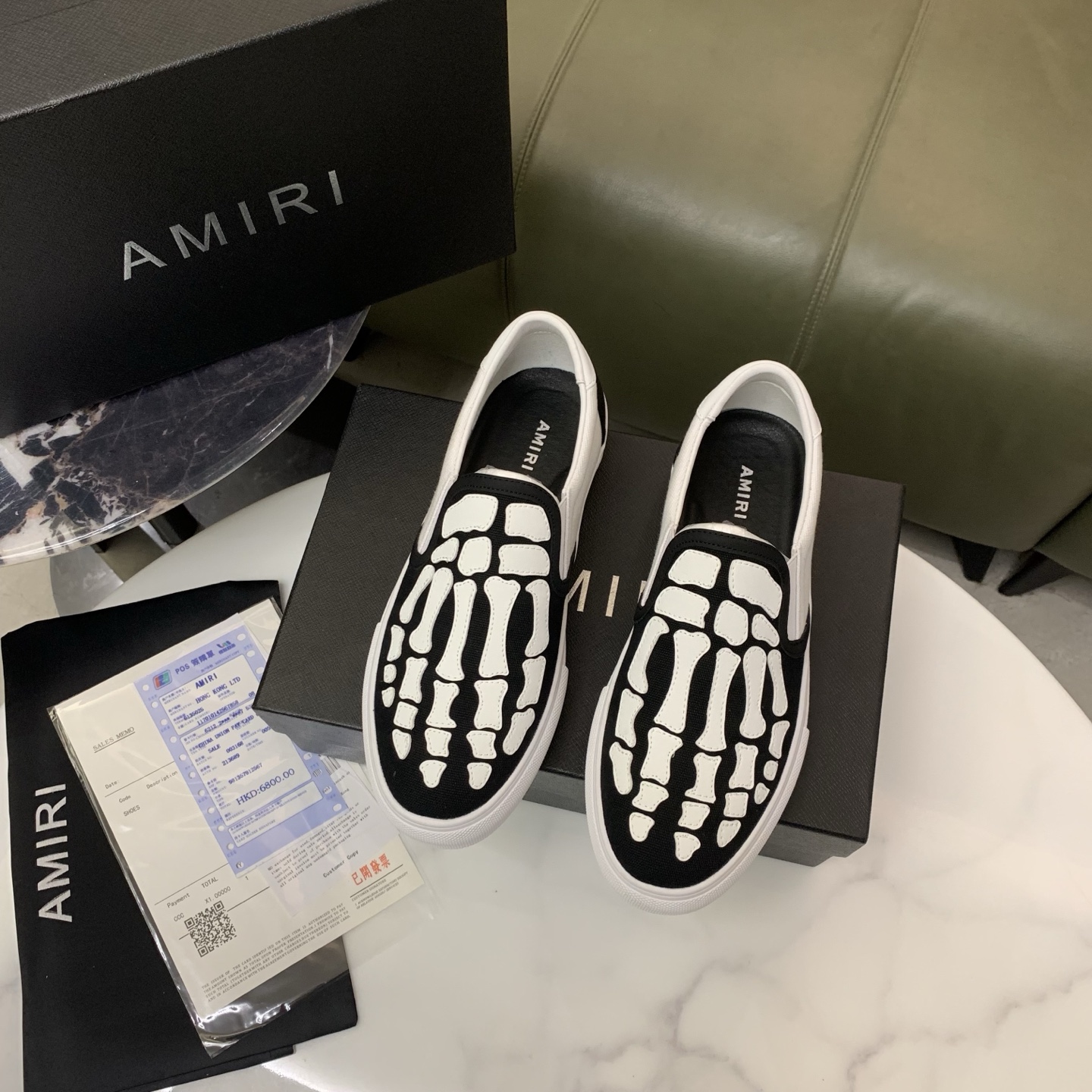 AMIRI Men's Bone Design Leather Slip-On Loafers, Fashionable and Breathable 3 i1744095046389 1161 0 1