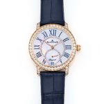Blancpain Watch Blue Set With Diamonds Calfskin Cowhide Crocodile Leather Alligator Strap