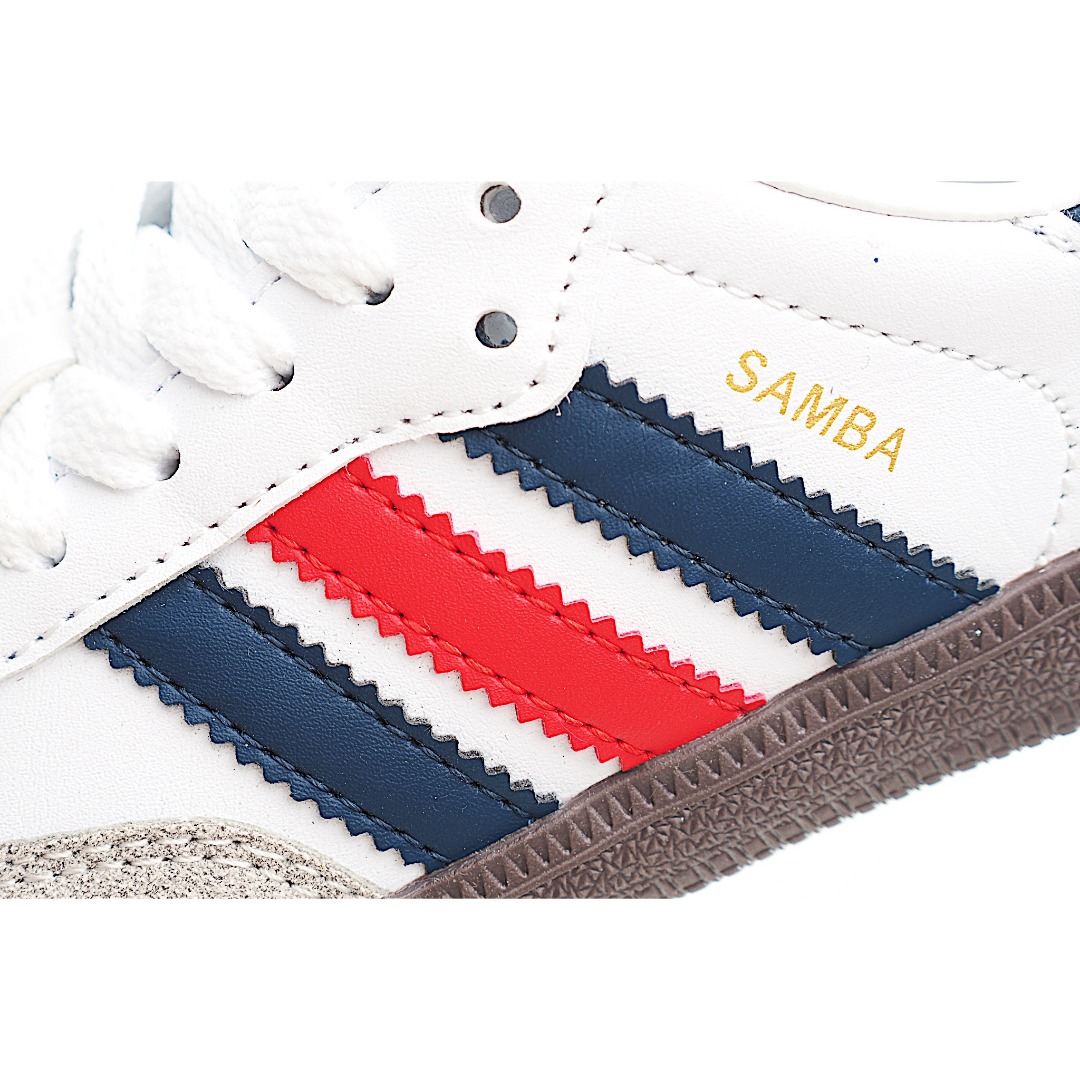 图片[5]-AD 德训 低帮儿童休闲鞋 注：22-27松紧带，28-37系带 如果你回到 1960 年代，你会发现职业足球运动员穿着桑巴，就像这些婴儿鞋一样，几乎就像他们一样。尺寸缩小适合儿童，配有柔软的鞋垫，在全天玩耍时感觉舒适。皮革鞋面、胶橡胶鞋底和3条纹保持经典。 货号：5247 尺码：22-37-选品中心