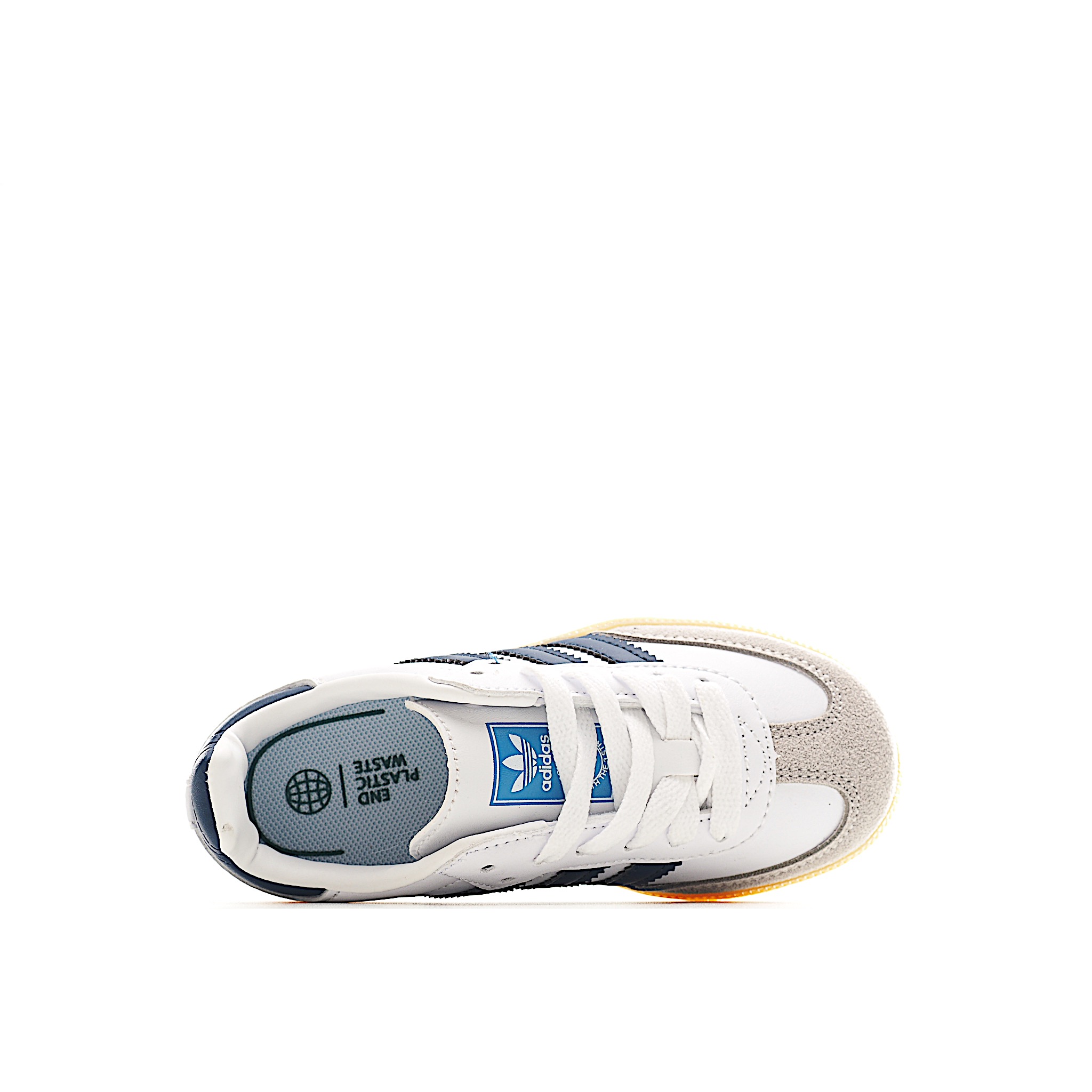 图片[9]-AD 德训 低帮儿童休闲鞋 注：22-27松紧带，28-37系带 如果你回到 1960 年代，你会发现职业足球运动员穿着桑巴，就像这些婴儿鞋一样，几乎就像他们一样。尺寸缩小适合儿童，配有柔软的鞋垫，在全天玩耍时感觉舒适。皮革鞋面、胶橡胶鞋底和3条纹保持经典。 货号：4466 尺码：22-37-选品中心